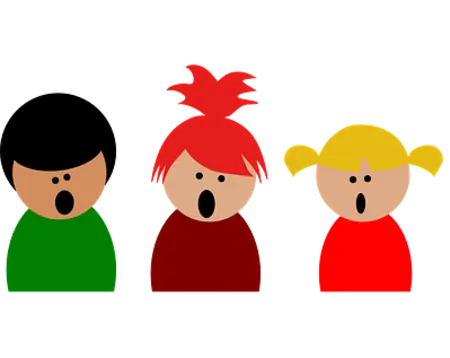 Drei singende Kinder